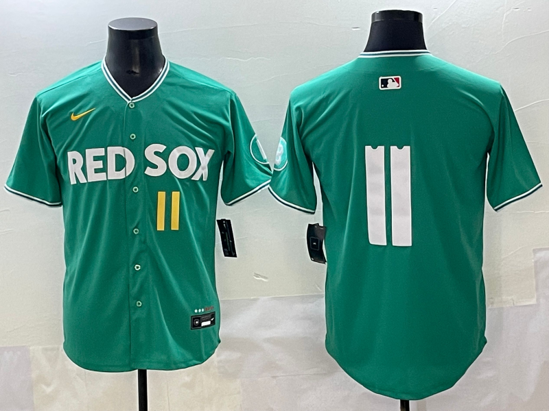 Men's Boston Red Sox Rafael Devers #11 Green 2025 City Connect Limited Jersey